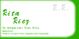 rita riez business card